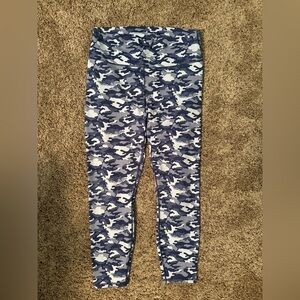 Fabletics 7/8 Powerhold Women's Blue Camo Leggings